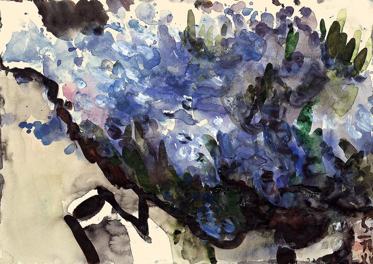 This picture shows the following artwork: Klaus Fußmann. Vergißmeinnicht. 1984.