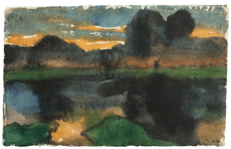 This picture shows the following artwork: Emil Nolde. Marschlandschaft. Before 1933.