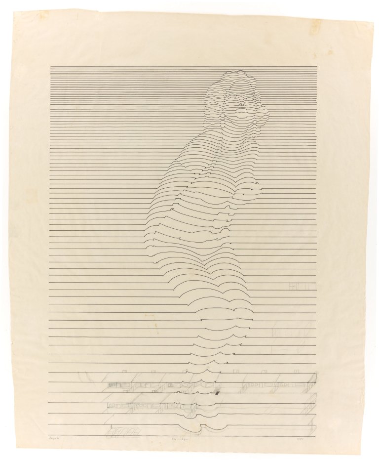 Auf diesem Bild ist das folgende Kunstwerk zu sehen: Thomas Bayrle. „Marilyn“. 1971.