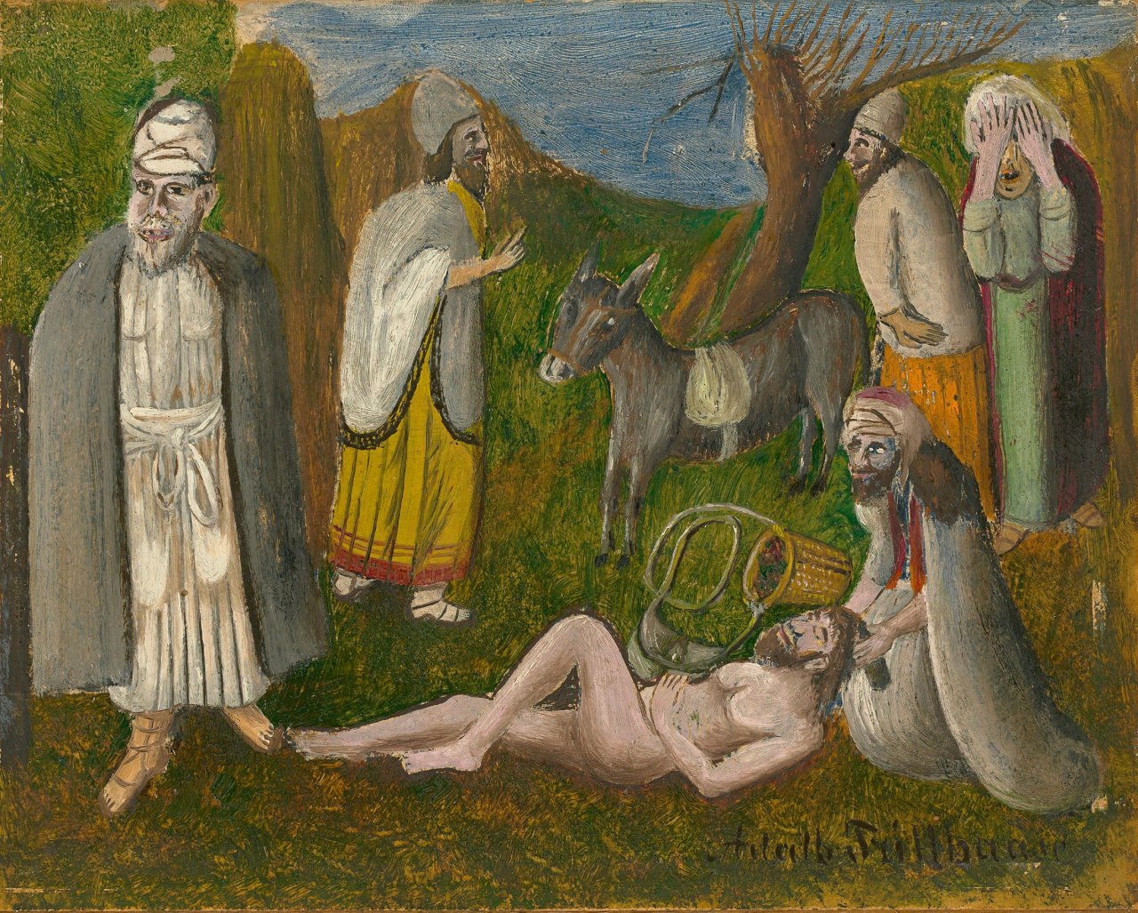 Auf diesem Bild ist das folgende Kunstwerk zu sehen: Adalbert Trillhaase. Der barmherzige Samariter. 1920er-Jahre.