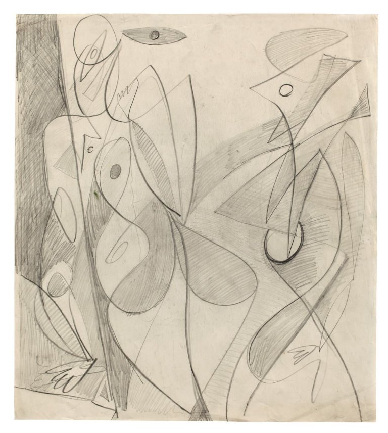 This picture shows the following artwork: Ernst Wilhelm Nay. „Paar“. Circa 1948/49.