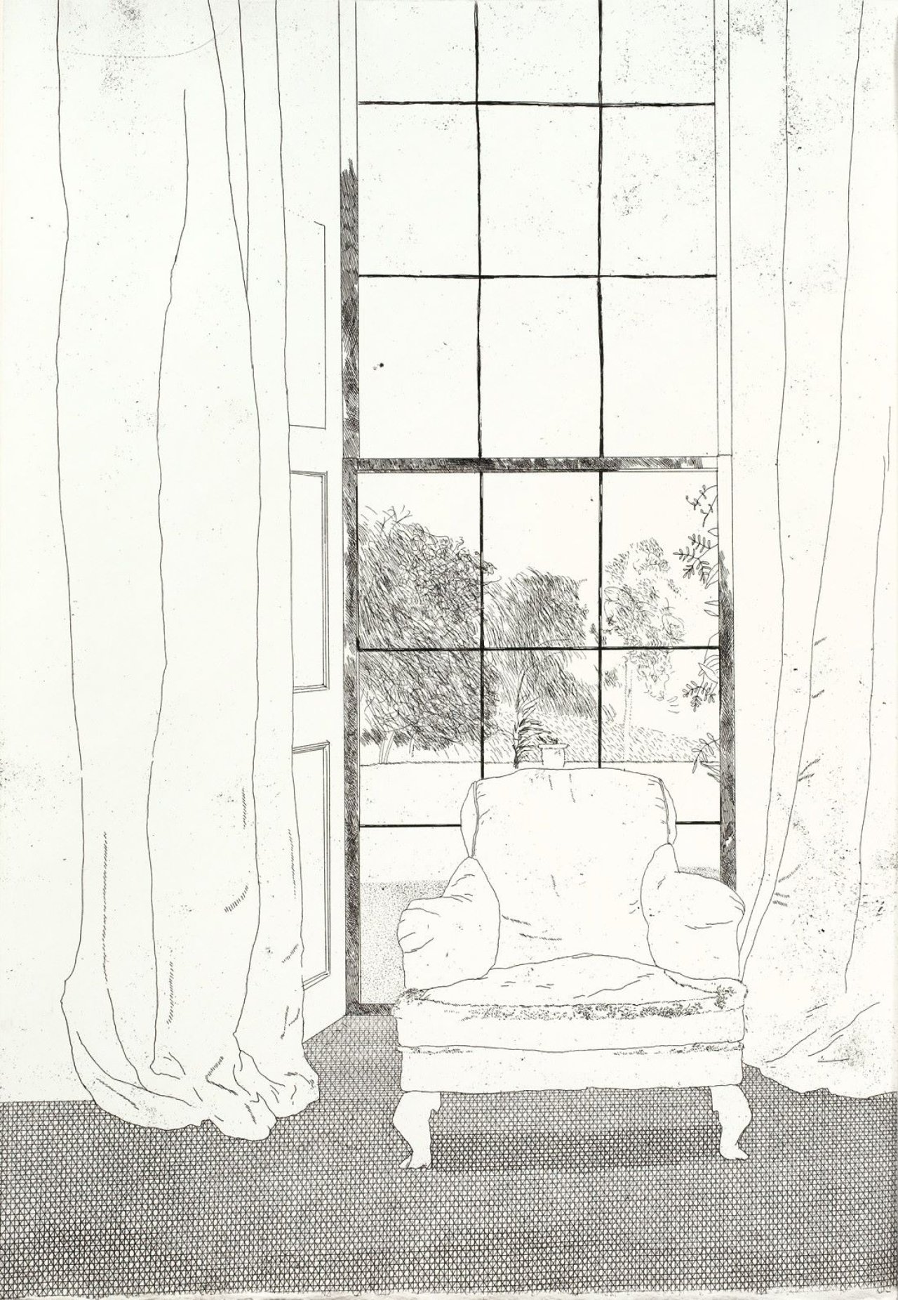 Auf diesem Bild ist das folgende Kunstwerk zu sehen: David Hockney. „Six Fairy Tales from the Brothers Grimm“. 1969.