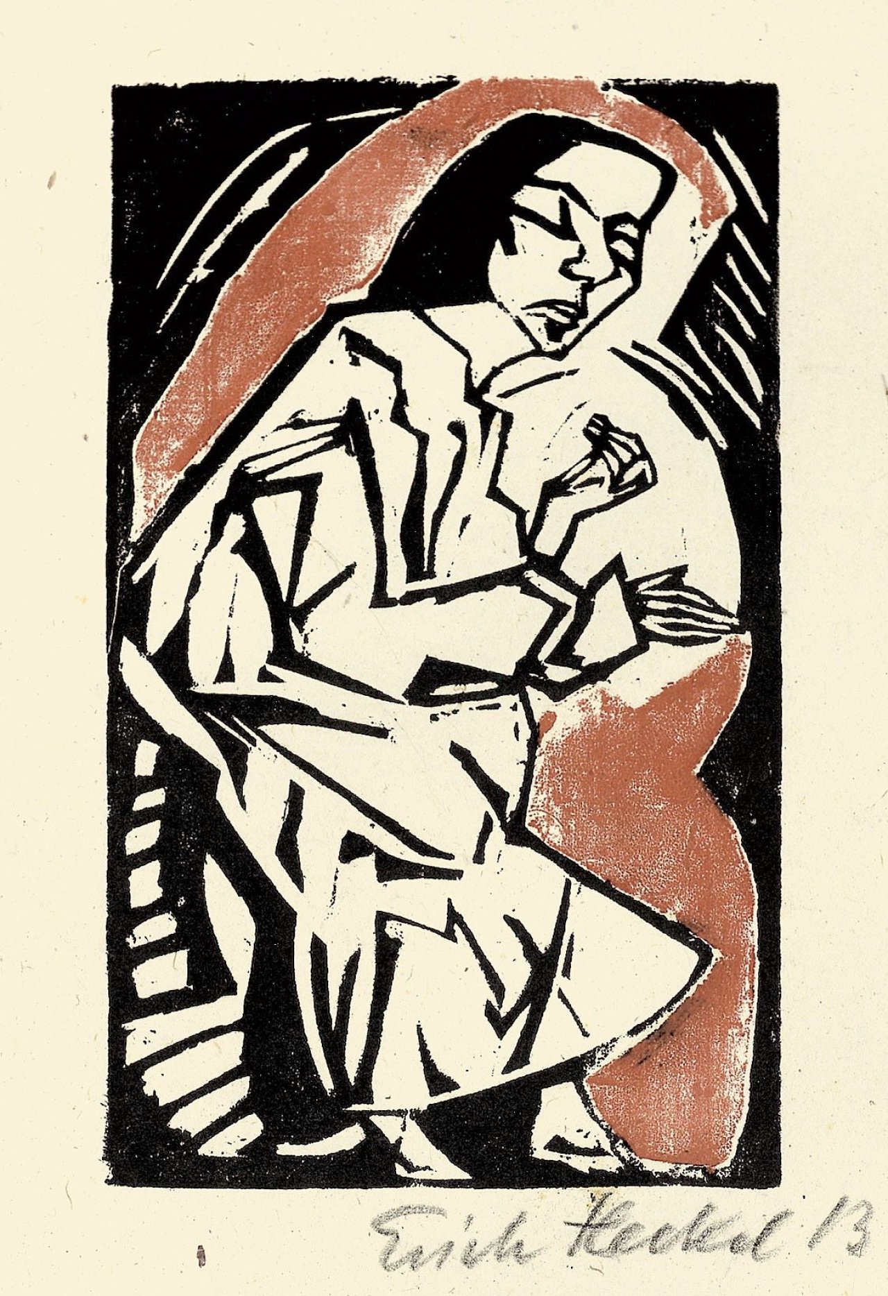 Auf diesem Bild ist das folgende Kunstwerk zu sehen: Erich Heckel. „Liegende “. 1913.