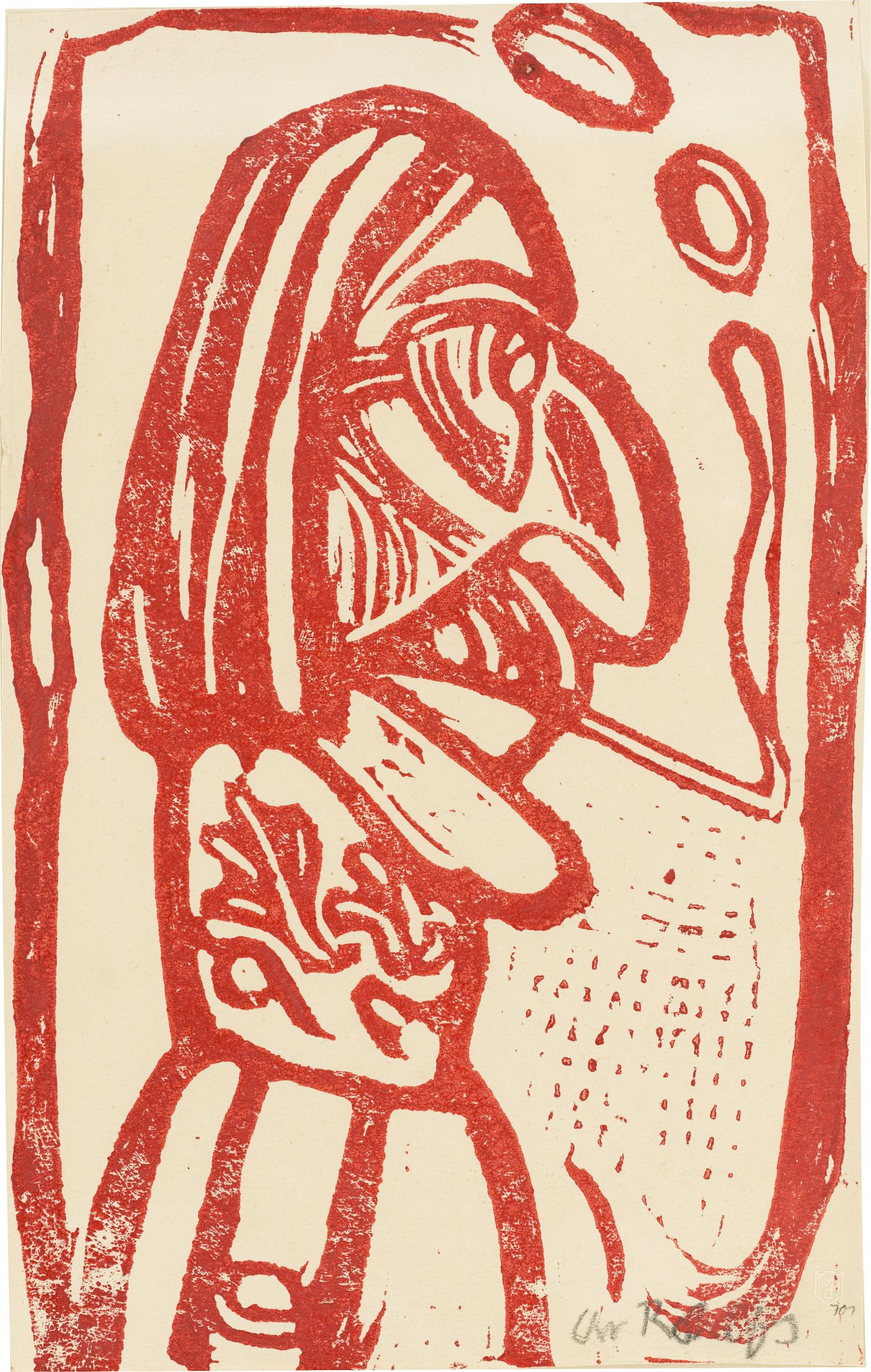 Auf diesem Bild ist das folgende Kunstwerk zu sehen: Christian Rohlfs. „Raucher“. Um 1912.