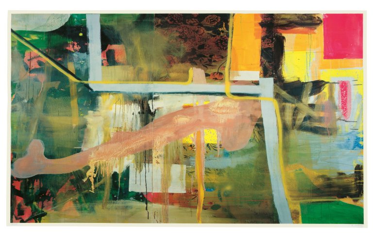 Auf diesem Bild ist das folgende Kunstwerk zu sehen: Albert Oehlen. Ohne Titel (Das Ende von Zuhause). 1998.