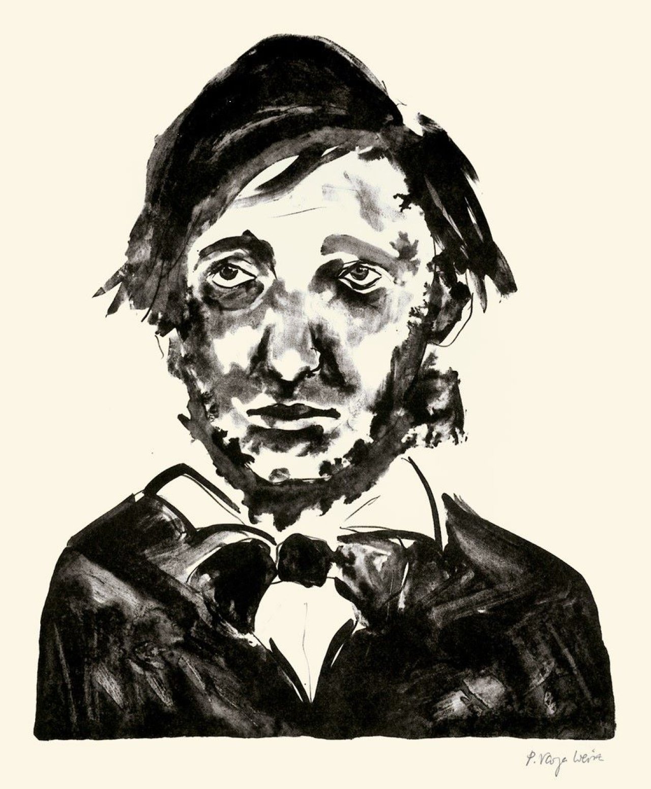 Auf diesem Bild ist das folgende Kunstwerk zu sehen: Paloma Varga Weisz. „Thoreau“ / „Frau im Fass“ / „Mann mit Hut“ / „Latzhosenjunge“ / „Korbträger“ / „Zylinder Mann“. 2008.