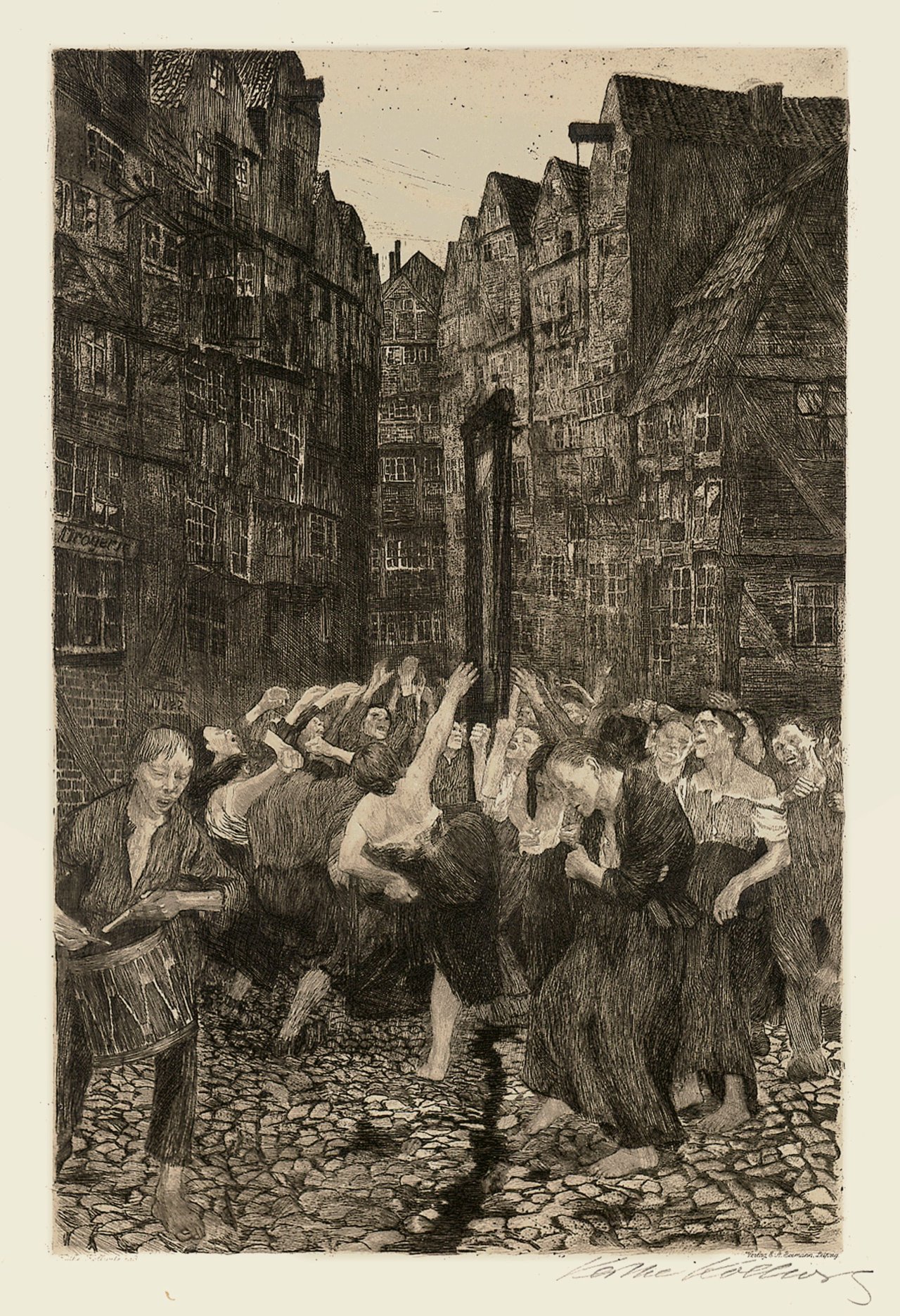 Auf diesem Bild ist das folgende Kunstwerk zu sehen: Käthe Kollwitz. „Die Carmagnole“. 1901.