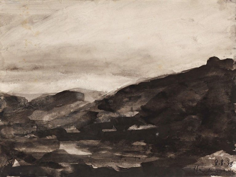 Auf diesem Bild ist das folgende Kunstwerk zu sehen: Klaus Fußmann. Landschaft. 1978.