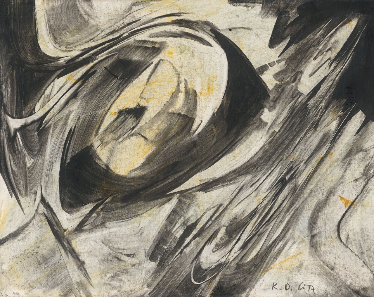 Auf diesem Bild ist das folgende Kunstwerk zu sehen: Karl Otto Götz. „Tellin“. 1996.