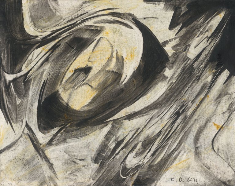 Auf diesem Bild ist das folgende Kunstwerk zu sehen: Karl Otto Götz. „Tellin“. 1996.