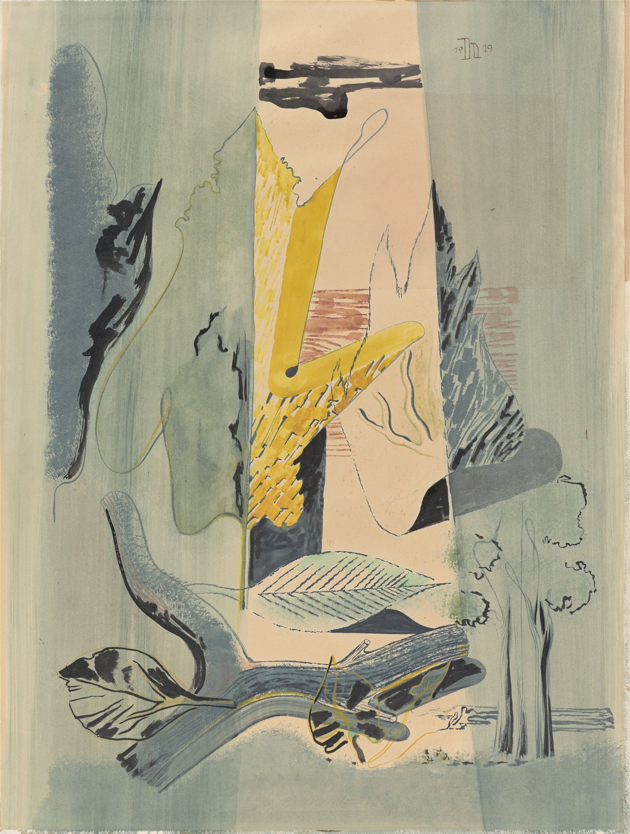 Auf diesem Bild ist das folgende Kunstwerk zu sehen: Heinrich Hoerle. „Äste mit trockenen Blättern (Herbst)“. 1929.
