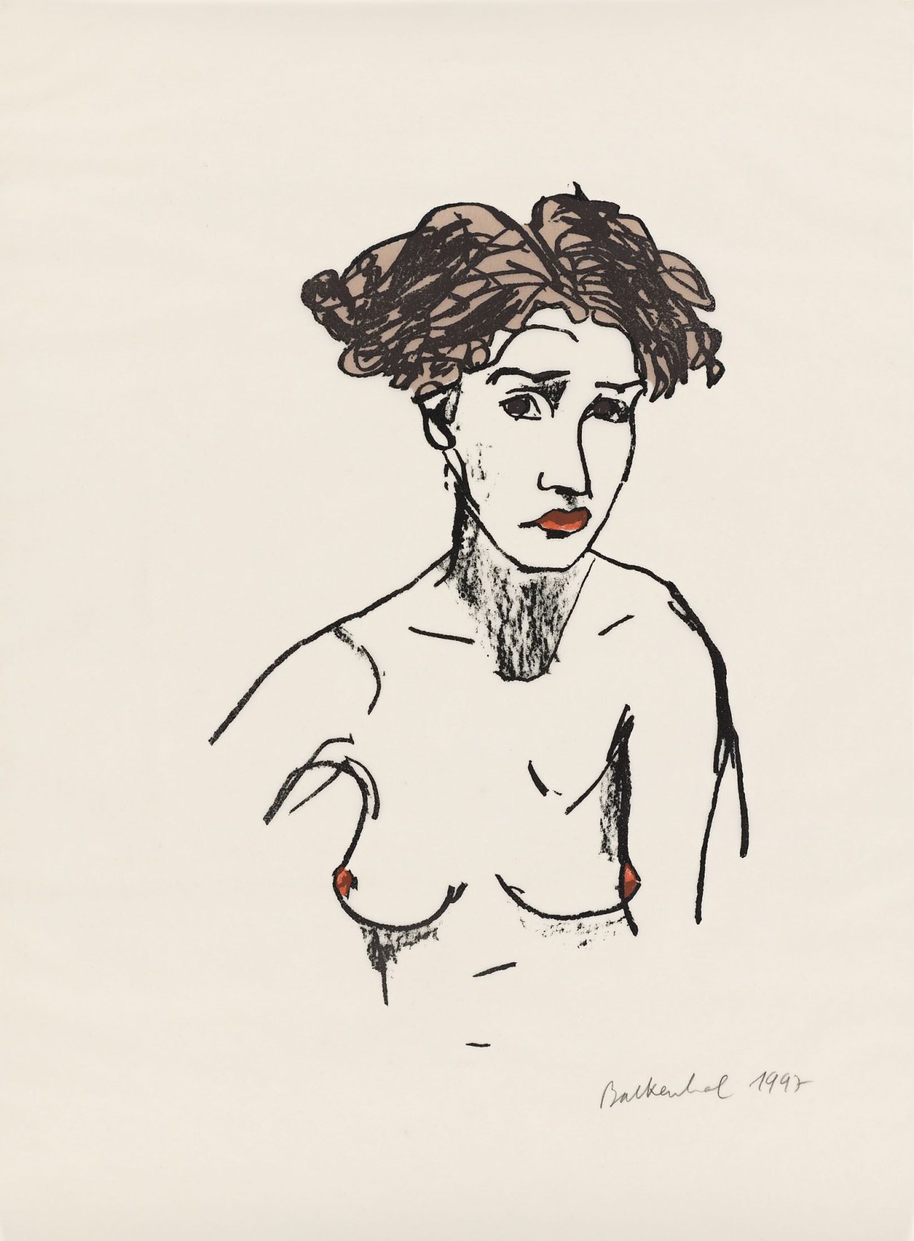 Auf diesem Bild ist das folgende Kunstwerk zu sehen: Stephan Balkenhol. „Halbakt“. 1997.