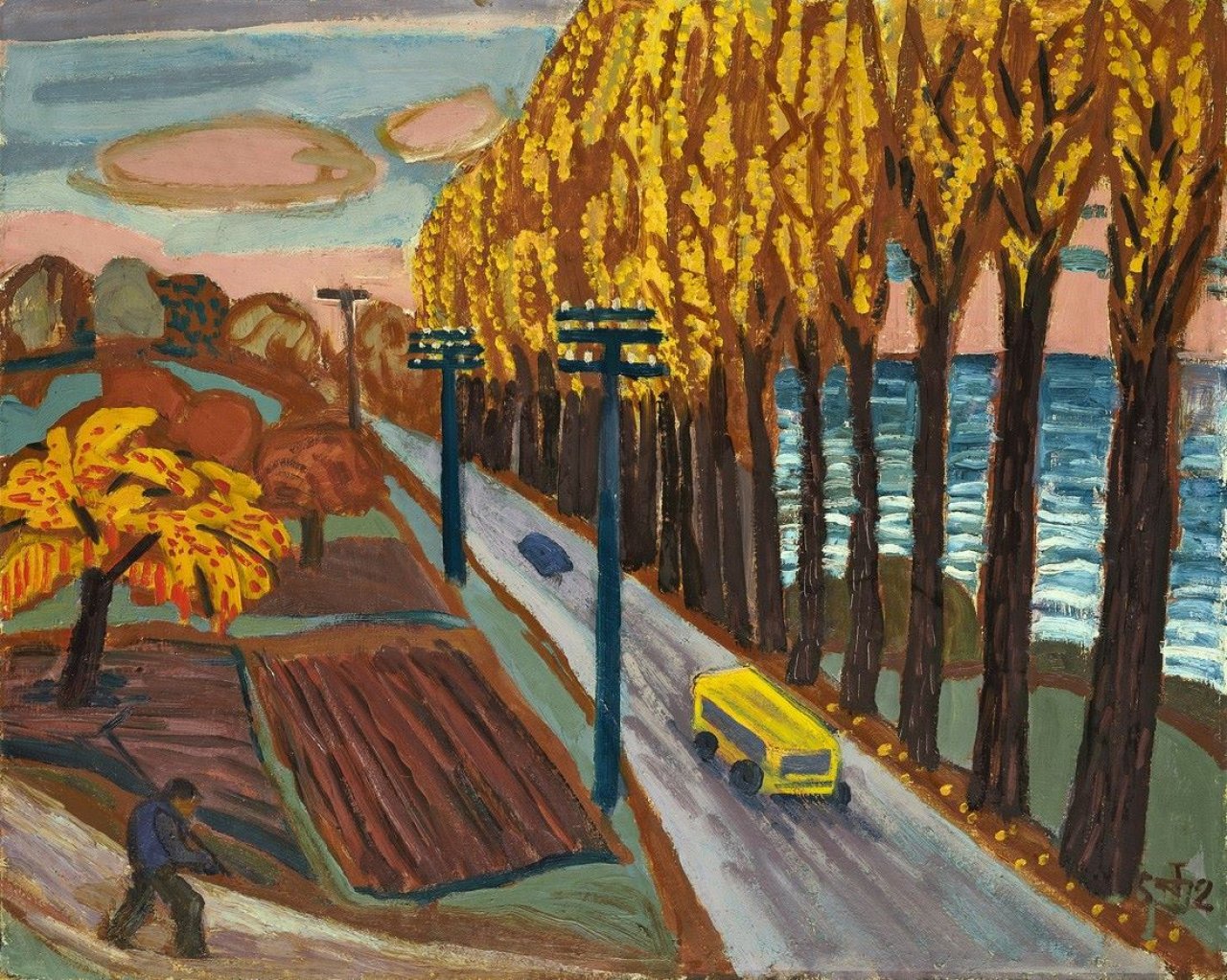 Auf diesem Bild ist das folgende Kunstwerk zu sehen: Otto Dix. Bodenseelandschaft. 1952.