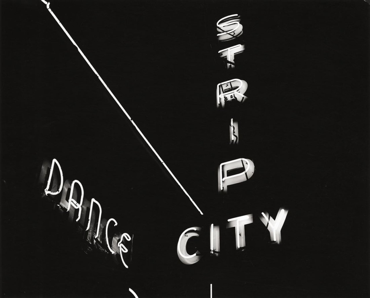This picture shows the following artwork:  Weegee (i.e. Fellig, Arthur H.). Strip City, L.A. 1940s.