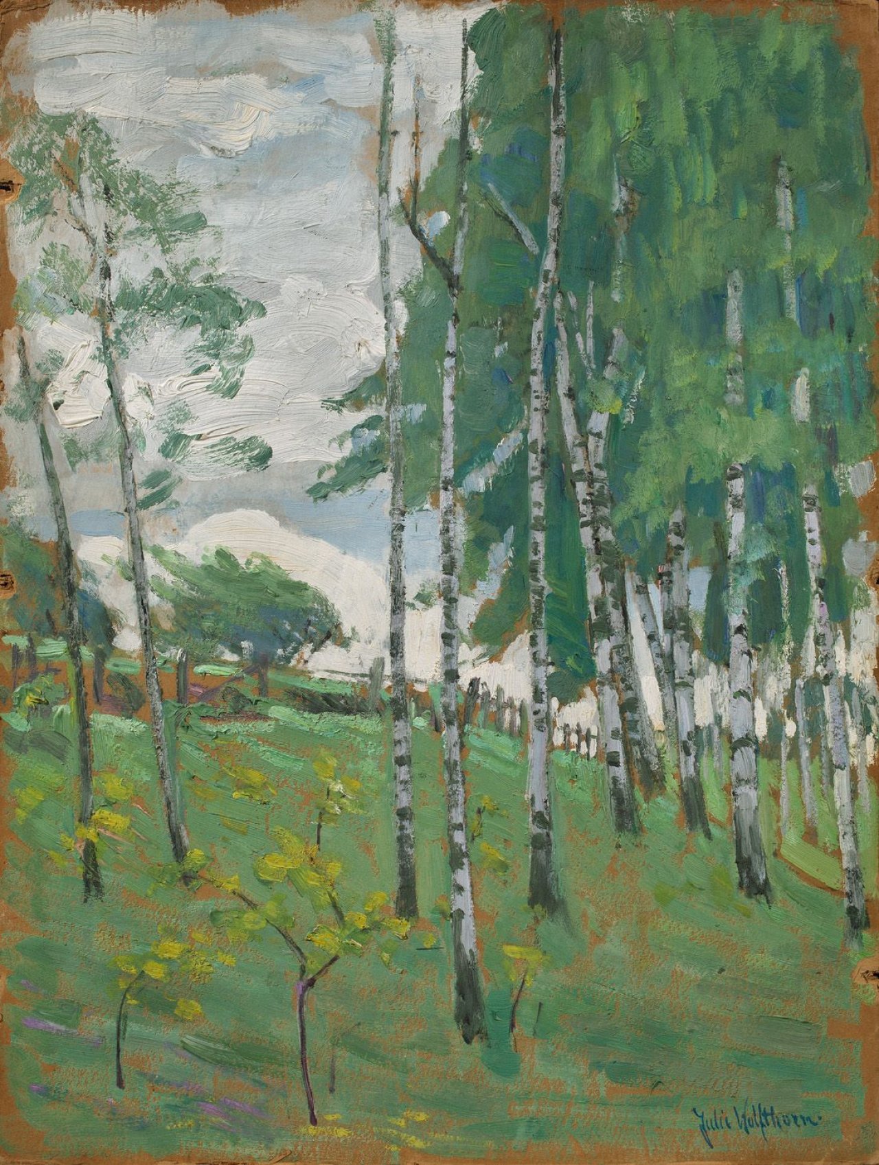 Catalog image of „Landschaft mit Birken“.