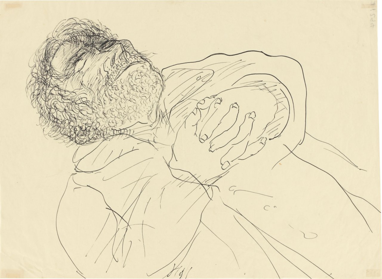 Auf diesem Bild ist das folgende Kunstwerk zu sehen: Paul Holz. Selig Schlafender.