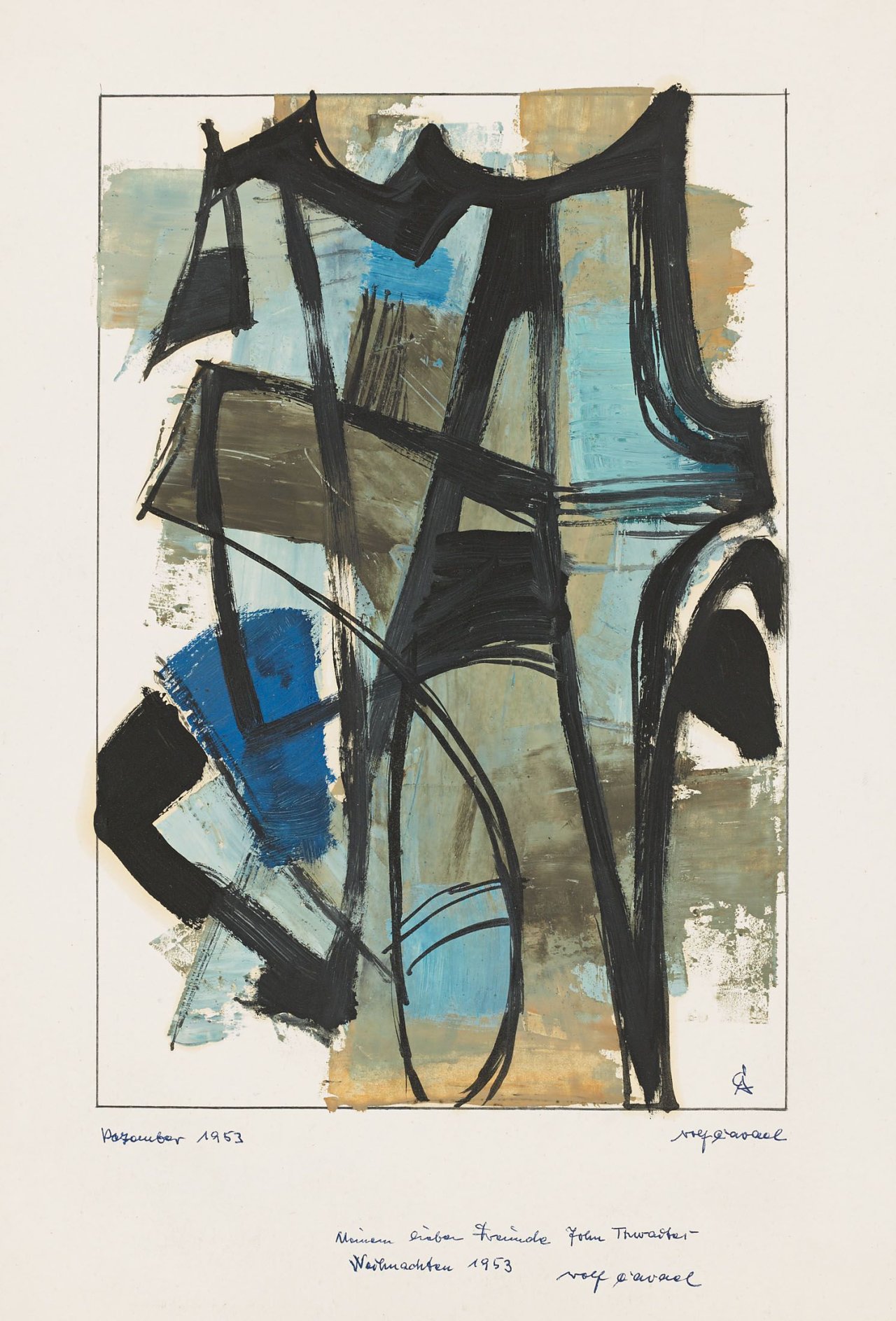 Auf diesem Bild ist das folgende Kunstwerk zu sehen: Rolf Cavael. „1953 136 D“. 1953.