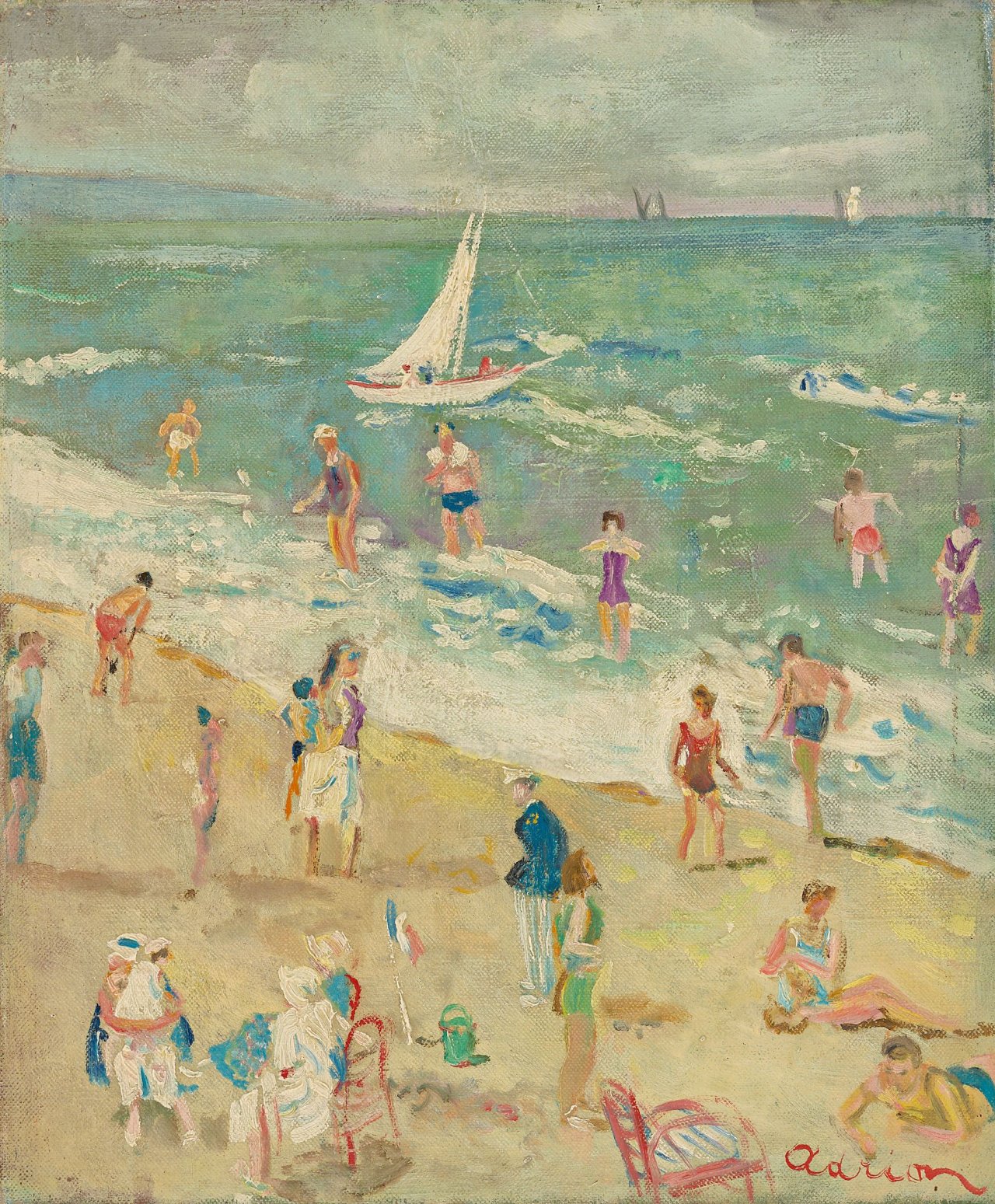 Auf diesem Bild ist das folgende Kunstwerk zu sehen: Lucien Adrion. Baignades. Um 1930/40.
