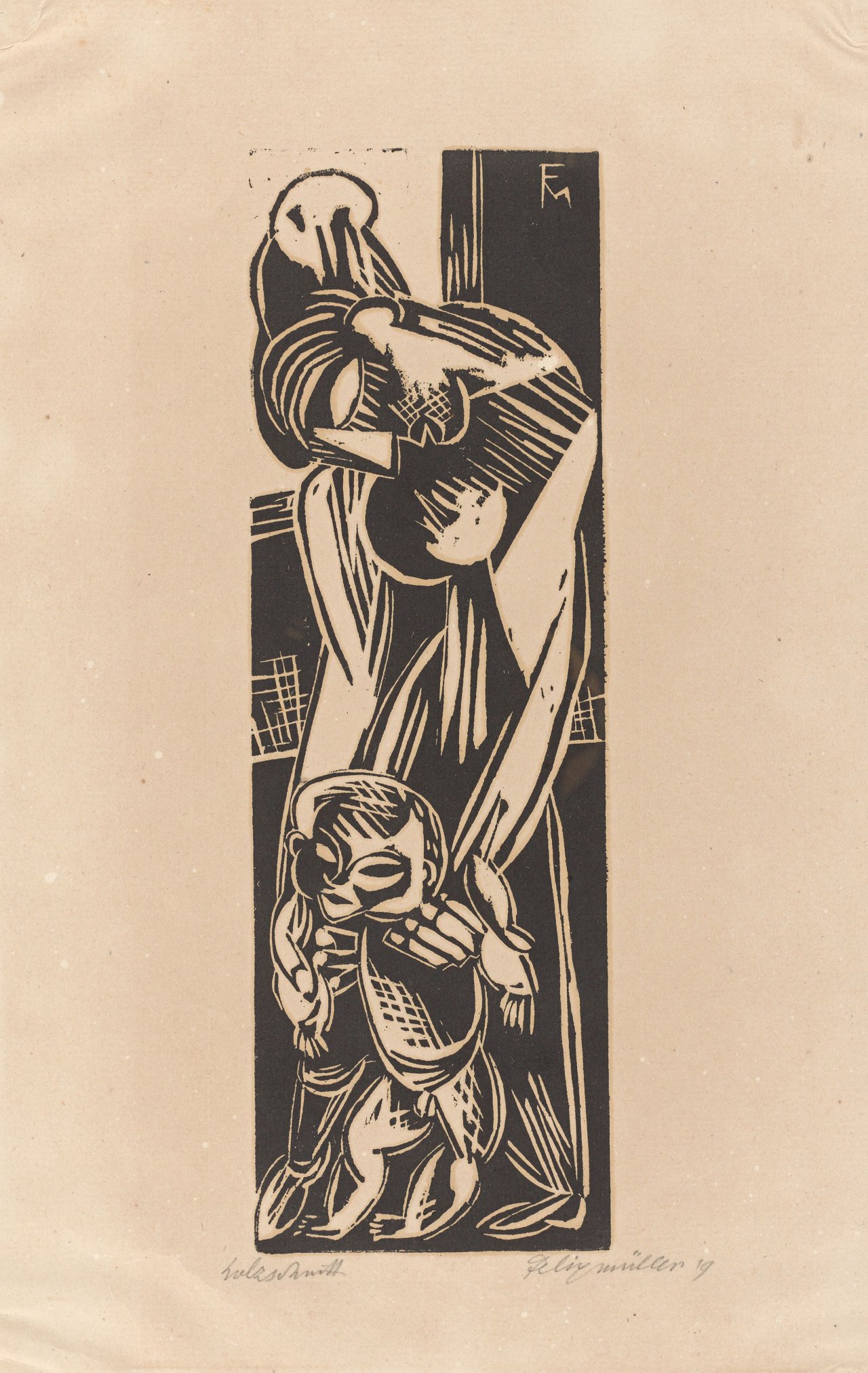 This picture shows the following artwork: Conrad Felixmüller. „Erste Schritte“. 1919.