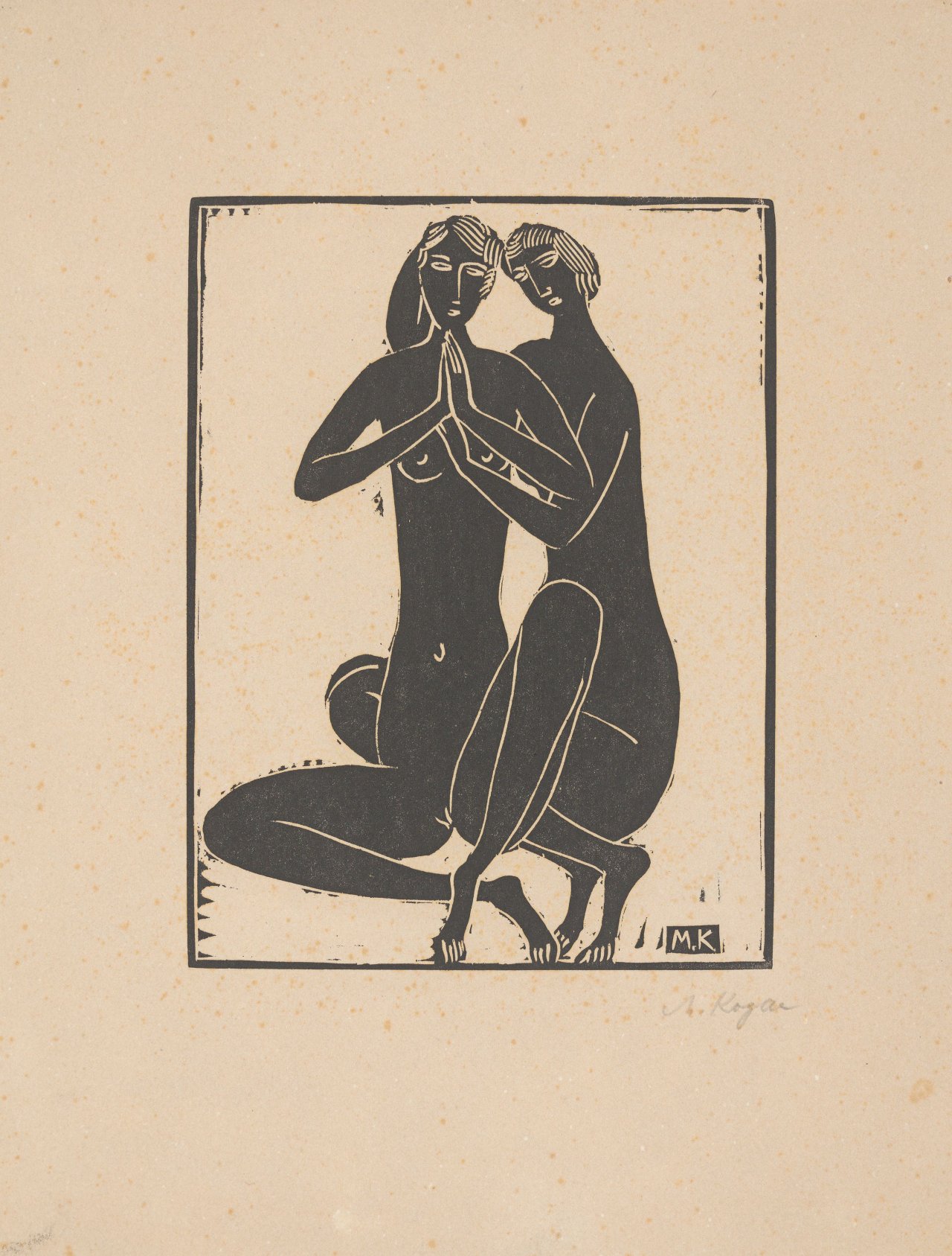 This picture shows the following artwork: Moissey Kogan. ”Zwei hockende Mädchenakte ”. 1929/30.