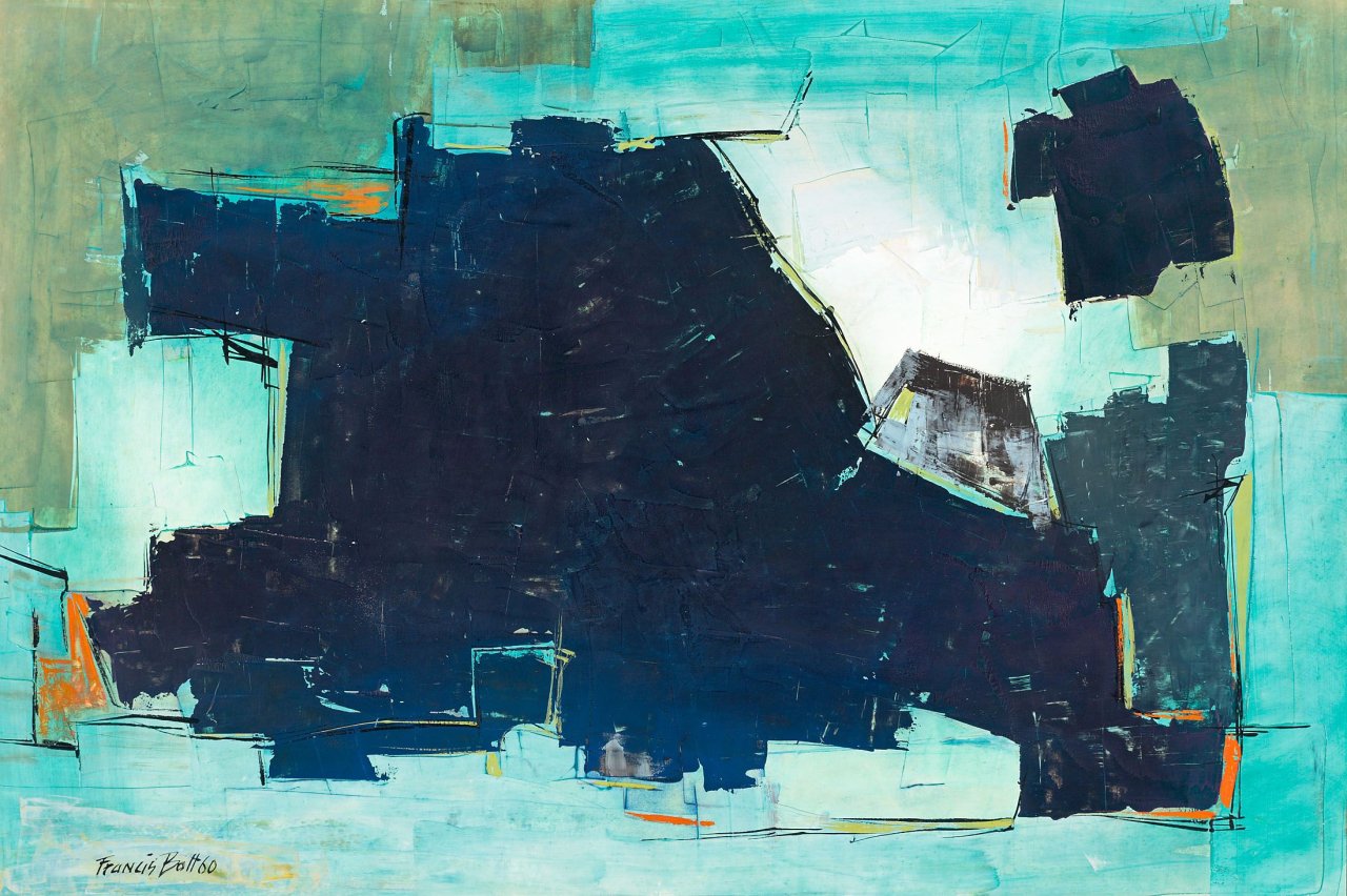 Auf diesem Bild ist das folgende Kunstwerk zu sehen: Francis Bott. Ohne Titel. 1960.