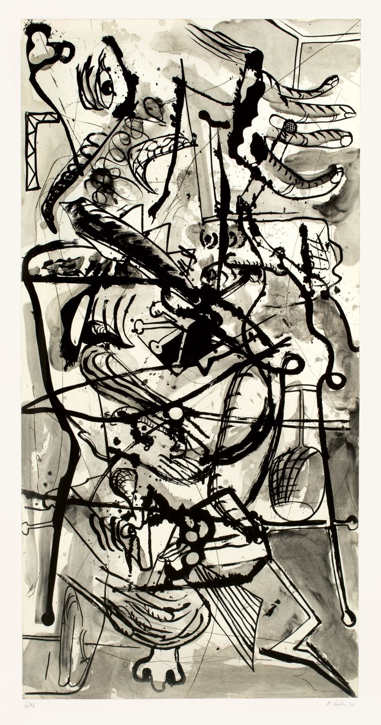 Auf diesem Bild ist das folgende Kunstwerk zu sehen: Albert Oehlen. Ohne Titel. 1998.
