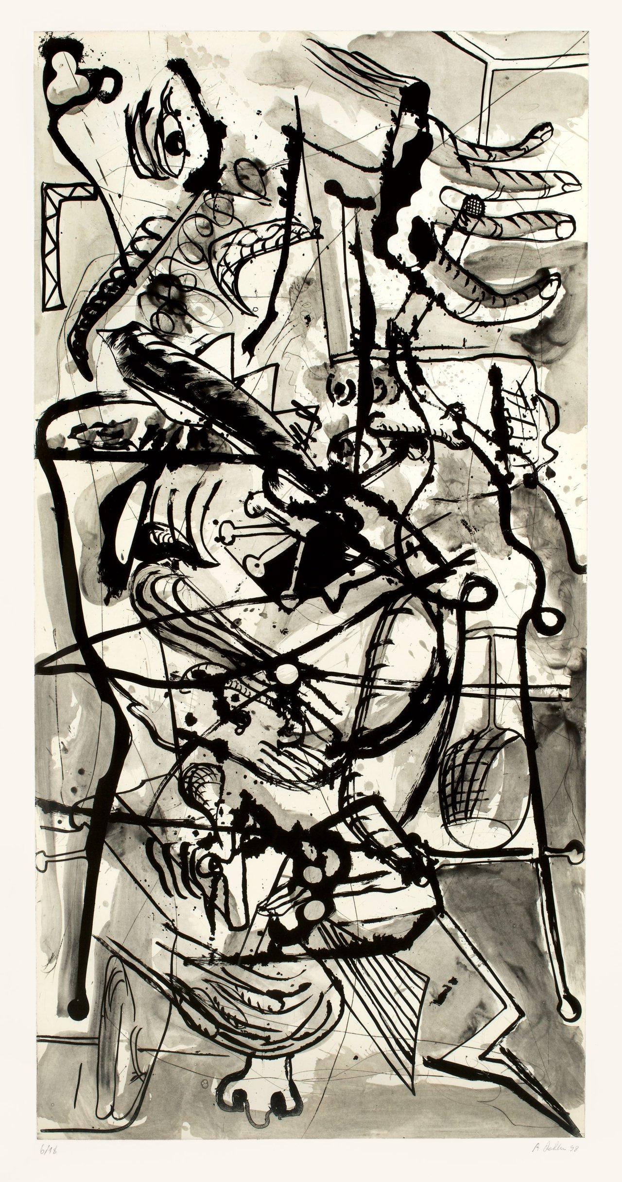 Auf diesem Bild ist das folgende Kunstwerk zu sehen: Albert Oehlen. Ohne Titel. 1998.