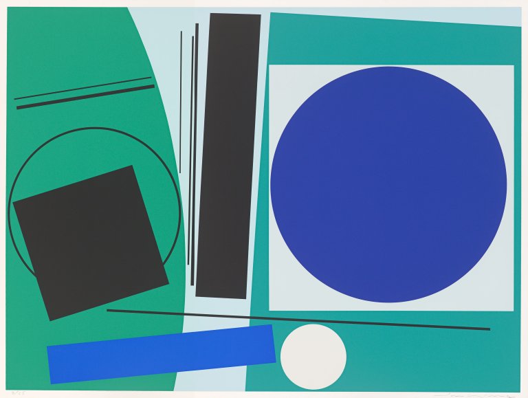 Auf diesem Bild ist das folgende Kunstwerk zu sehen: Günter Fruhtrunk. „Großer blauer Kreis“. 1958/74.