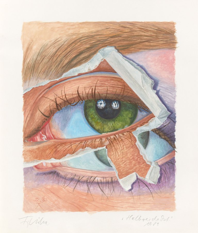 Auf diesem Bild ist das folgende Kunstwerk zu sehen: Fritz Köthe. „Halbverdeckt“. 1983.