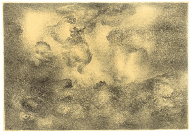 Auf diesem Bild ist das folgende Kunstwerk zu sehen: Richard Oelze. „Landschaft mit Wirbel (Profil-Serie)“. 1964.