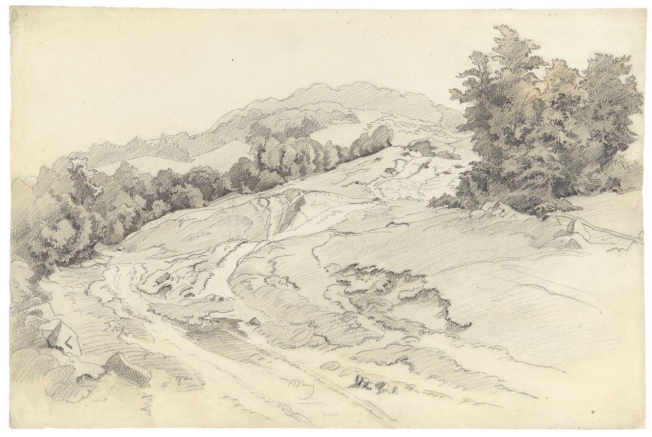Catalog image of Hügelige Landschaft. Um 1830/32
