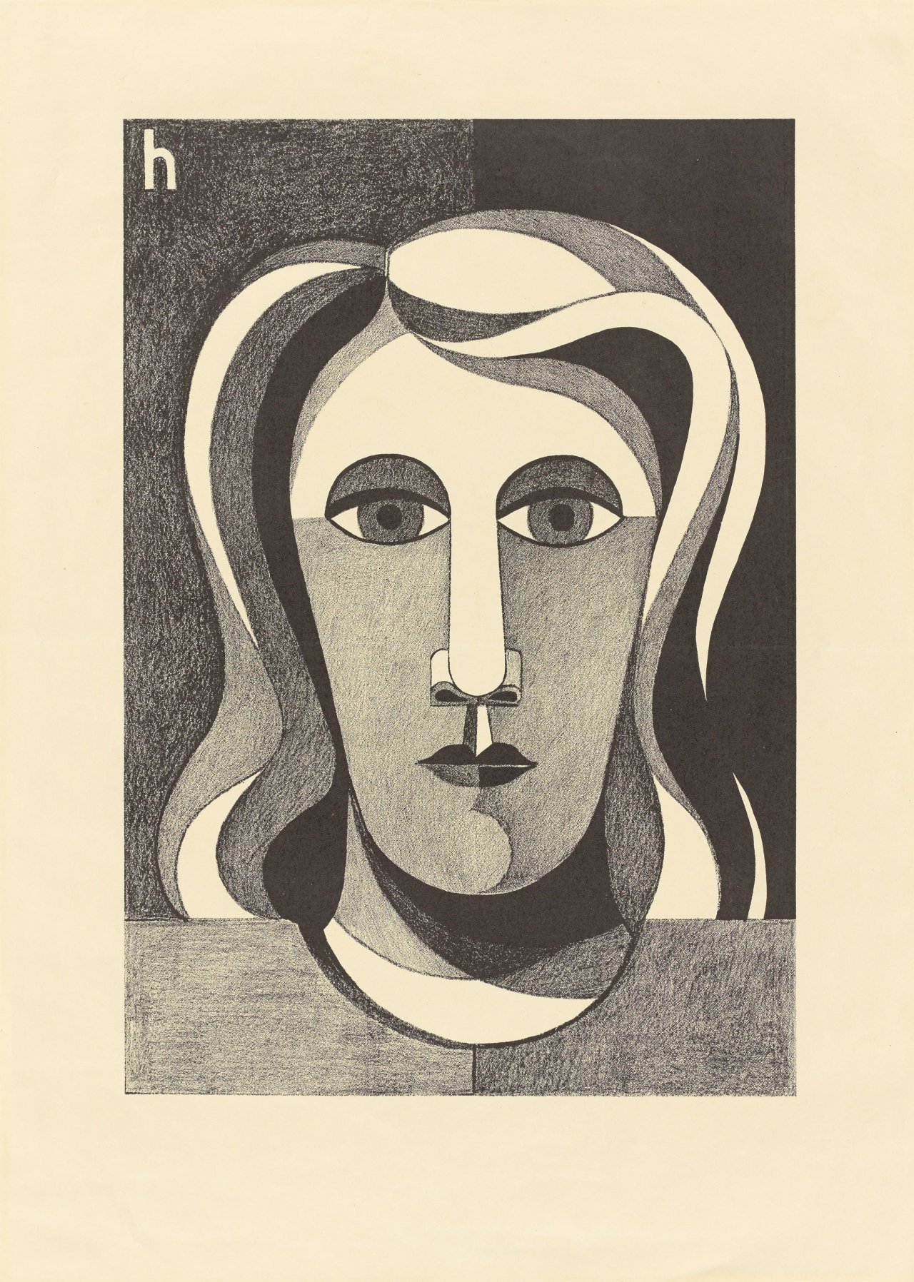 Auf diesem Bild ist das folgende Kunstwerk zu sehen: Heinrich Hoerle. „Frauenkopf (Trude Alex?)“. 1932.