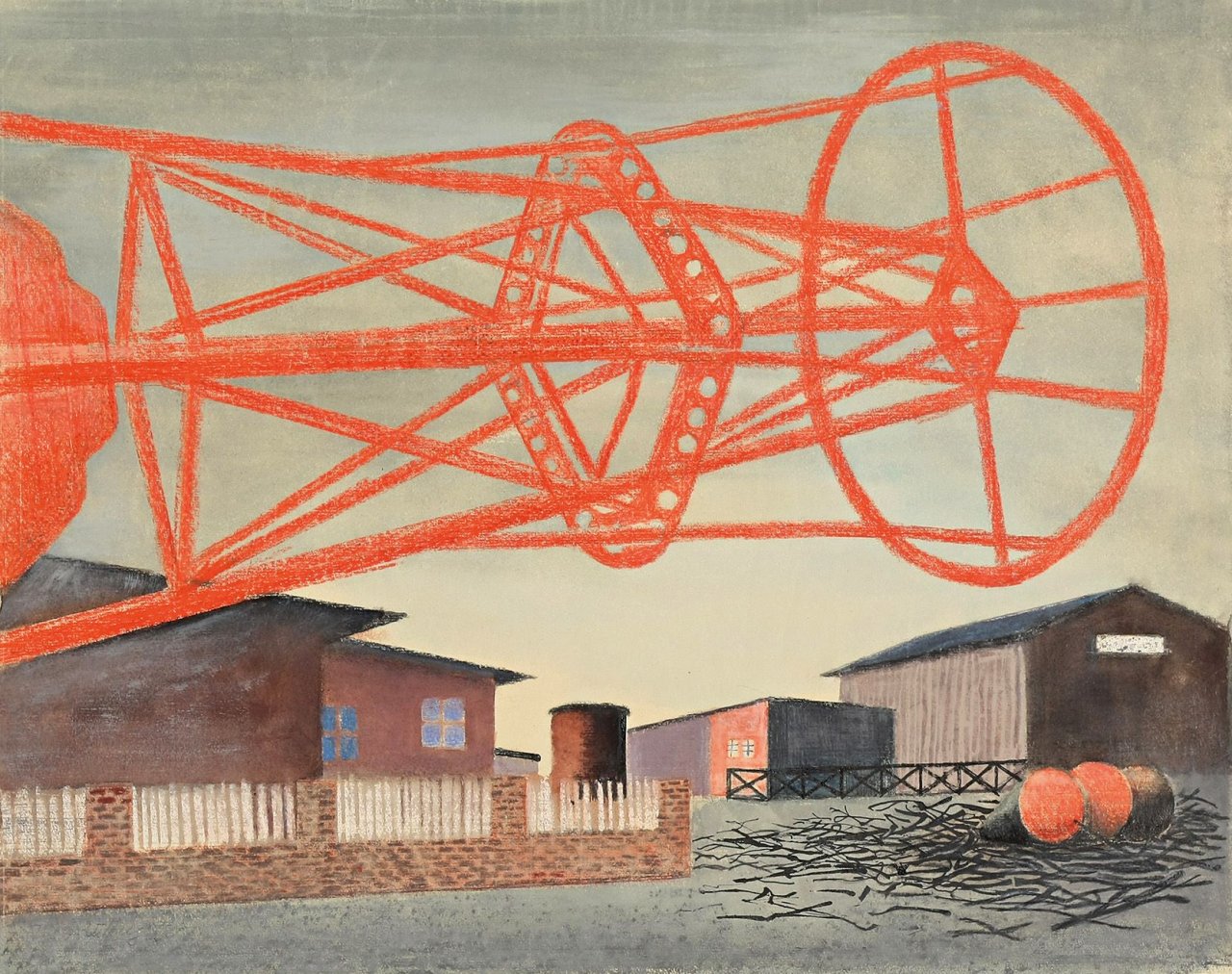 Auf diesem Bild ist das folgende Kunstwerk zu sehen: Ima Breusing. Ohne Titel (Landschaft). 1953(?).