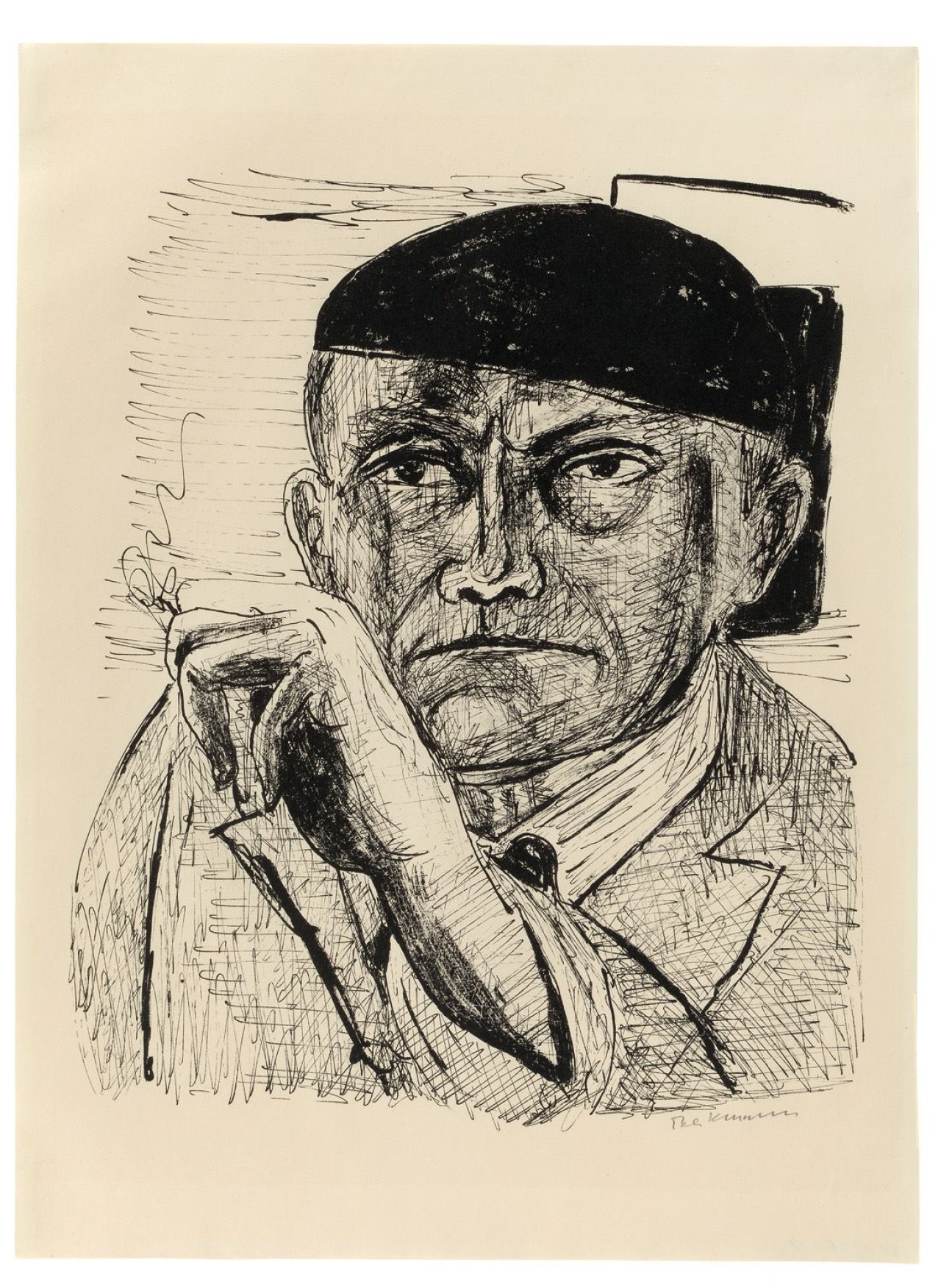 Auf diesem Bild ist das folgende Kunstwerk zu sehen: Max Beckmann. „Selbstbildnis“. 1946.