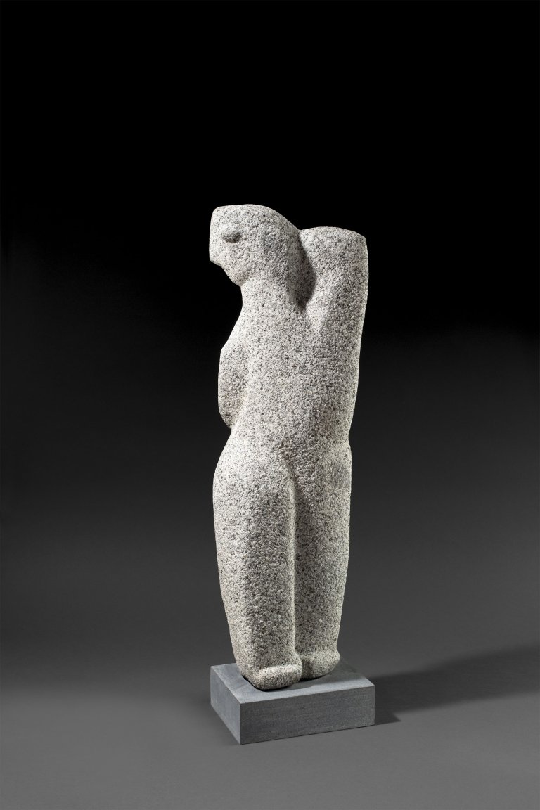 Auf diesem Bild ist das folgende Kunstwerk zu sehen: Louise Stomps. „Rückschauender“. Um 1950.