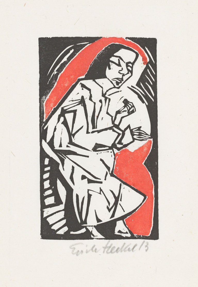 Auf diesem Bild ist das folgende Kunstwerk zu sehen: Erich Heckel. „Liegende“. 1913.