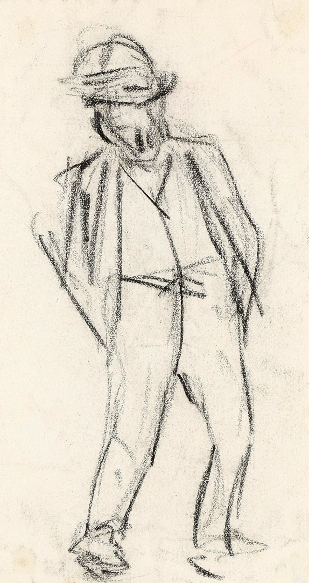 Auf diesem Bild ist das folgende Kunstwerk zu sehen: Heinrich Zille. Sich zurücklehnender Mann.