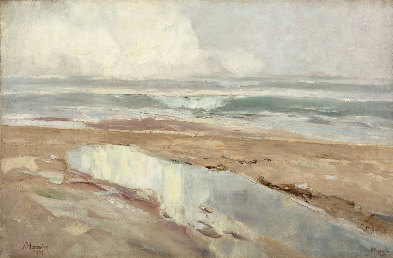 Auf diesem Bild ist das folgende Kunstwerk zu sehen: Karl Hagemeister. „Strandlandschaft (Swinemünde)“. 1907.