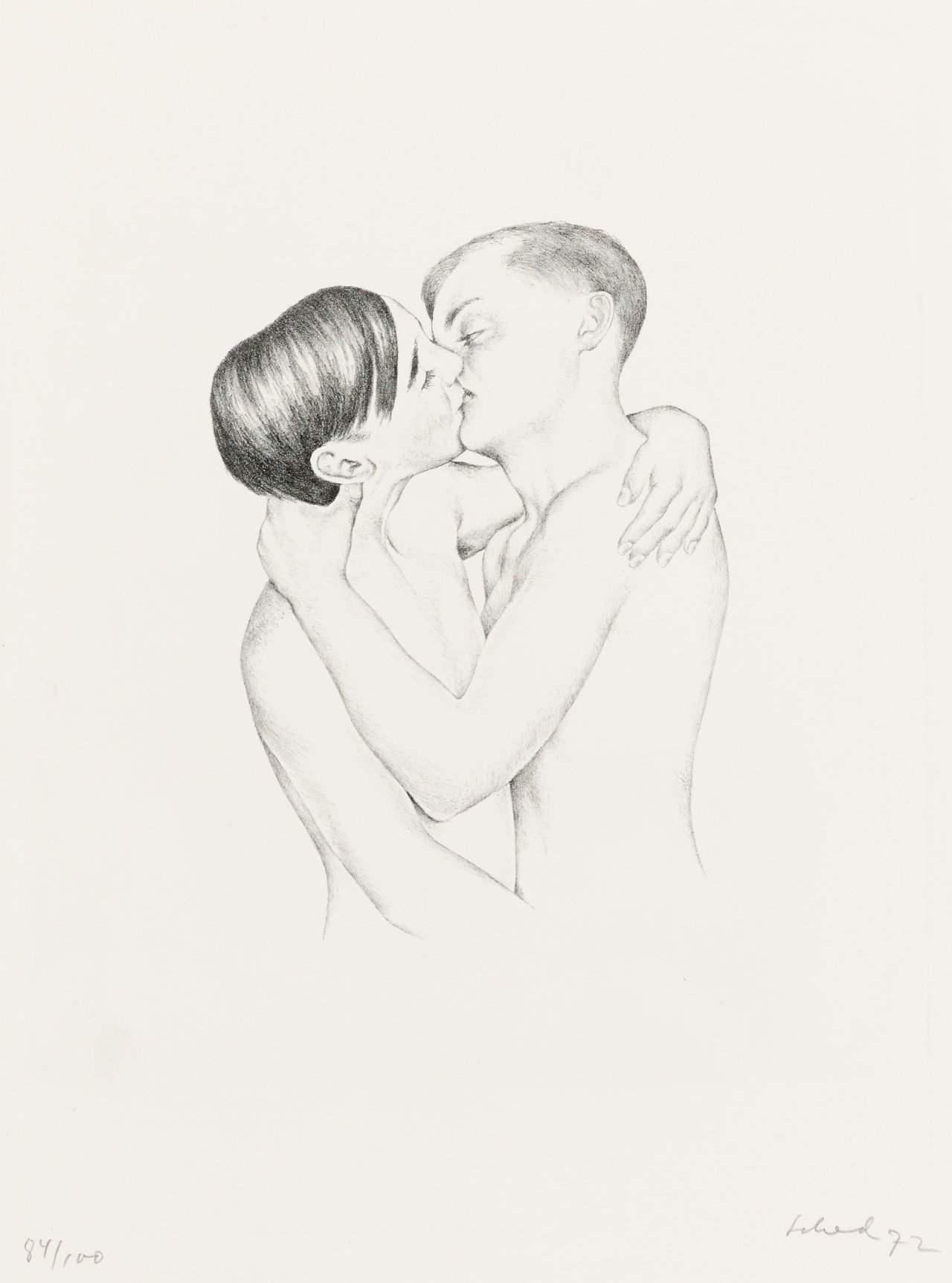 Auf diesem Bild ist das folgende Kunstwerk zu sehen: Christian Schad. Liebende Knaben. 1972.