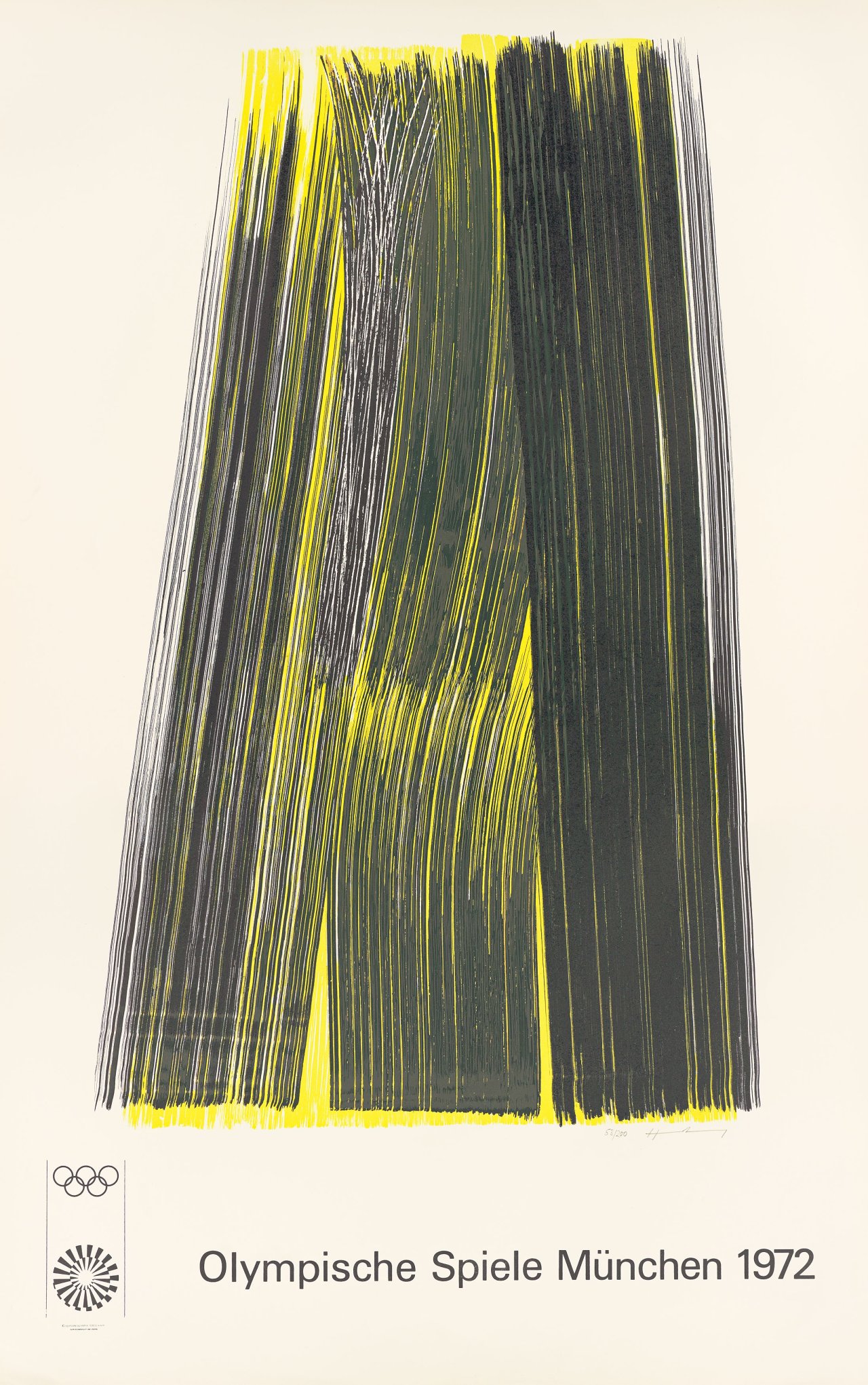 Auf diesem Bild ist das folgende Kunstwerk zu sehen: Hans Hartung. „Komposition für München“. 1972.