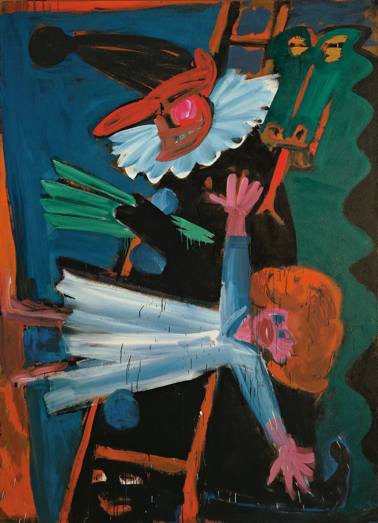 Auf diesem Bild ist das folgende Kunstwerk zu sehen: Karl Horst Hödicke. „Schwarzer Kasper“. 1984.