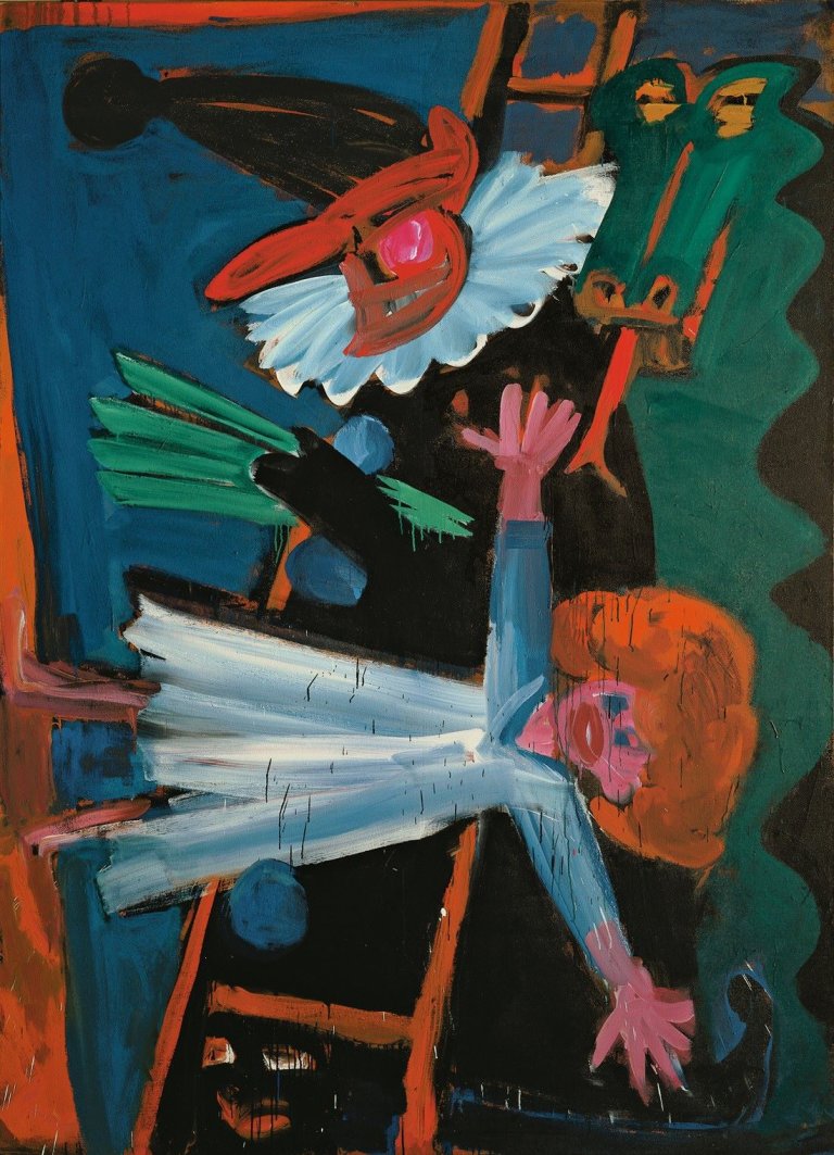 Auf diesem Bild ist das folgende Kunstwerk zu sehen: Karl Horst Hödicke. „Schwarzer Kasper“. 1984.