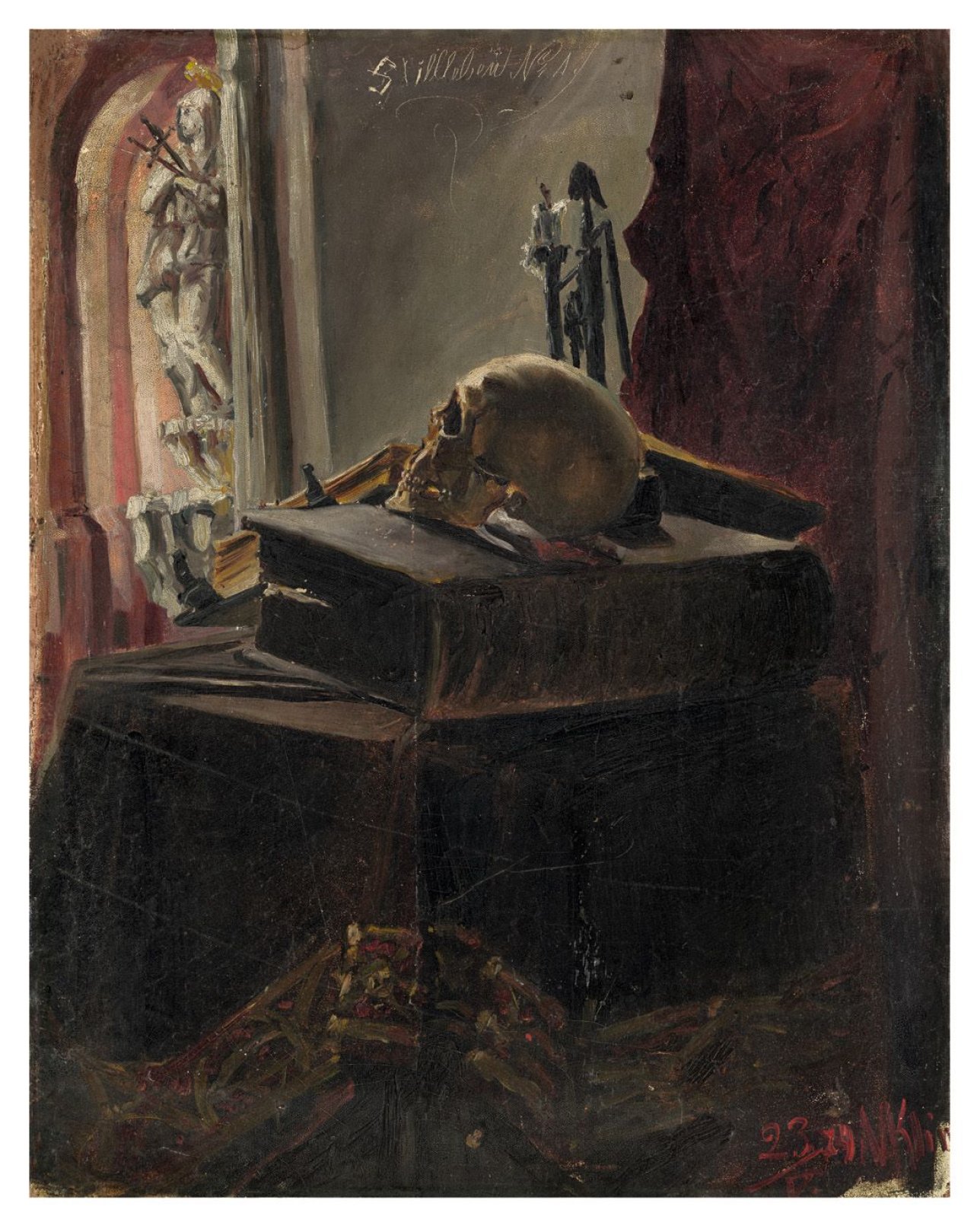 Auf diesem Bild ist das folgende Kunstwerk zu sehen: Max Klinger. „Stilleben No. 1“. 1879.