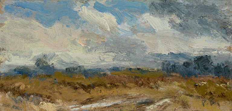 Auf diesem Bild ist das folgende Kunstwerk zu sehen: Deutsch, um 1900. Wolkenstudie.