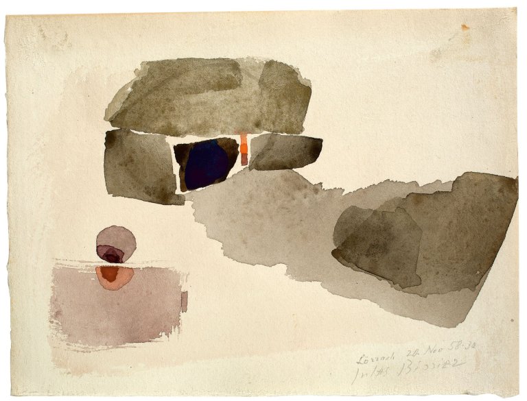 Auf diesem Bild ist das folgende Kunstwerk zu sehen: Julius Bissier. „Lörrach 28. Nov. 58“. 1958.