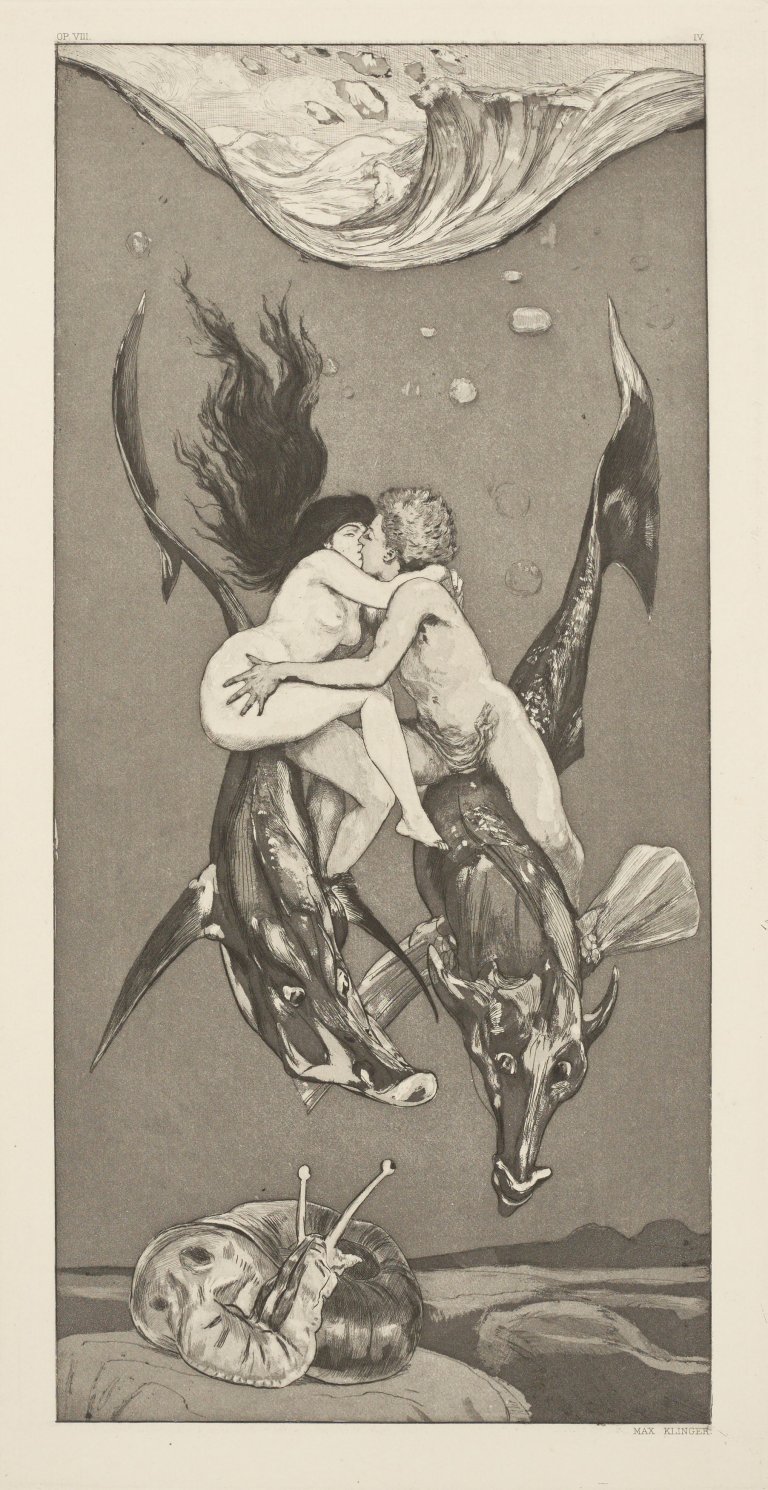 Auf diesem Bild ist das folgende Kunstwerk zu sehen: Max Klinger. „Ein Leben. Opus VIII“. 1884.