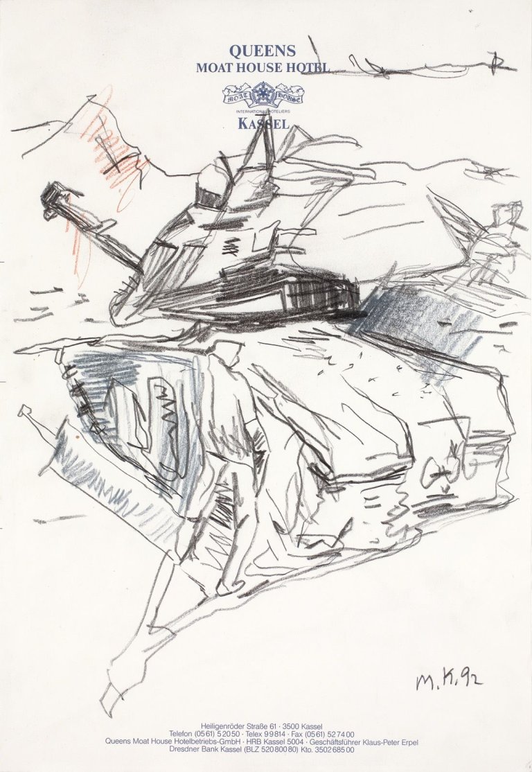 Auf diesem Bild ist das folgende Kunstwerk zu sehen:  Mappenwerk. Malen ist wahlen. 1990/1992.