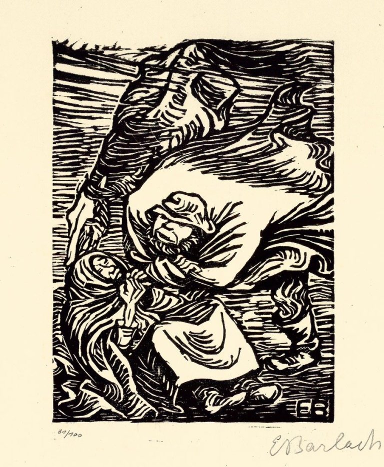 This picture shows the following artwork: Ernst Barlach. „Gruppe im Sturm“. 1919.