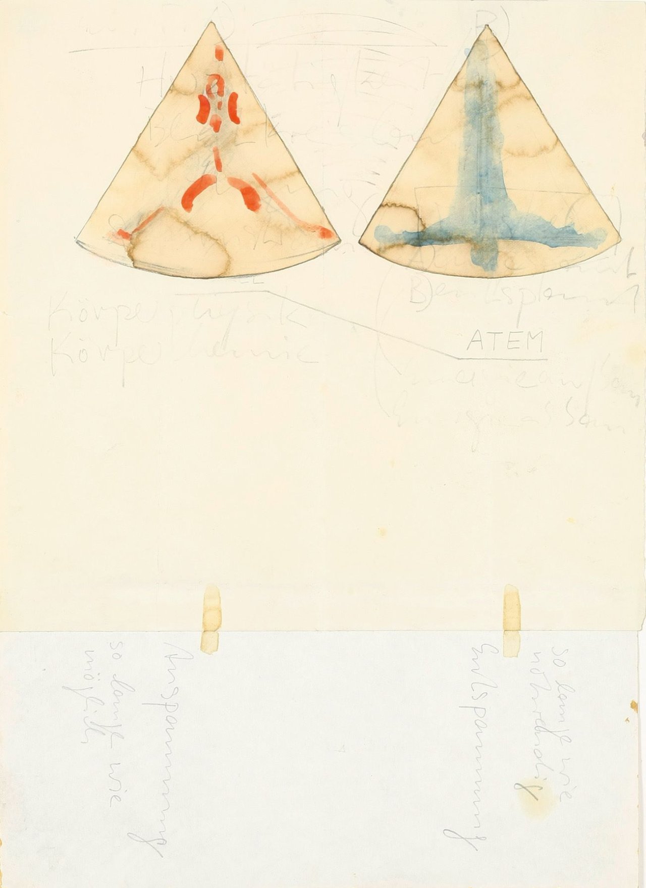 Auf diesem Bild ist das folgende Kunstwerk zu sehen: Franz Erhard Walther. Werkzeichnung. 1967.