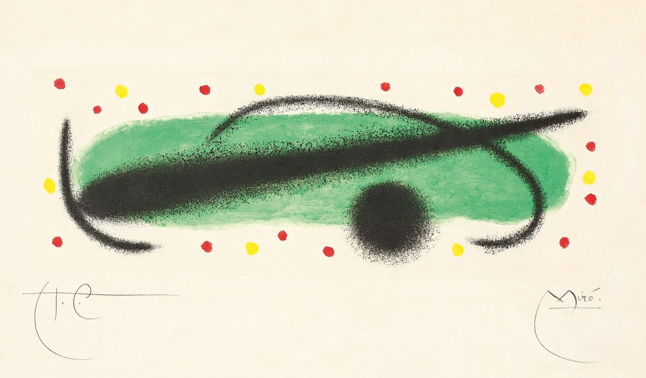 Auf diesem Bild ist das folgende Kunstwerk zu sehen: Joan Miró. Ohne Titel aus: „Fusées“. 1959.